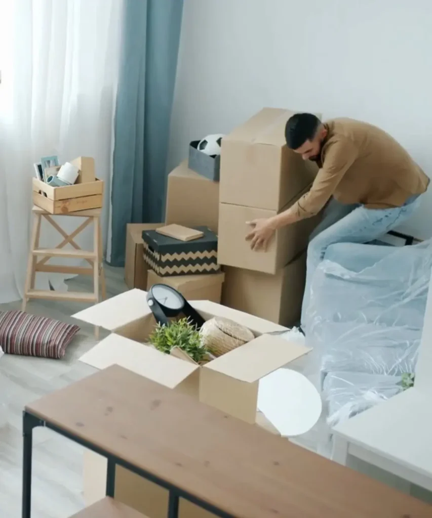 House moving in JVC with furniture and household items carefully packed for relocation.