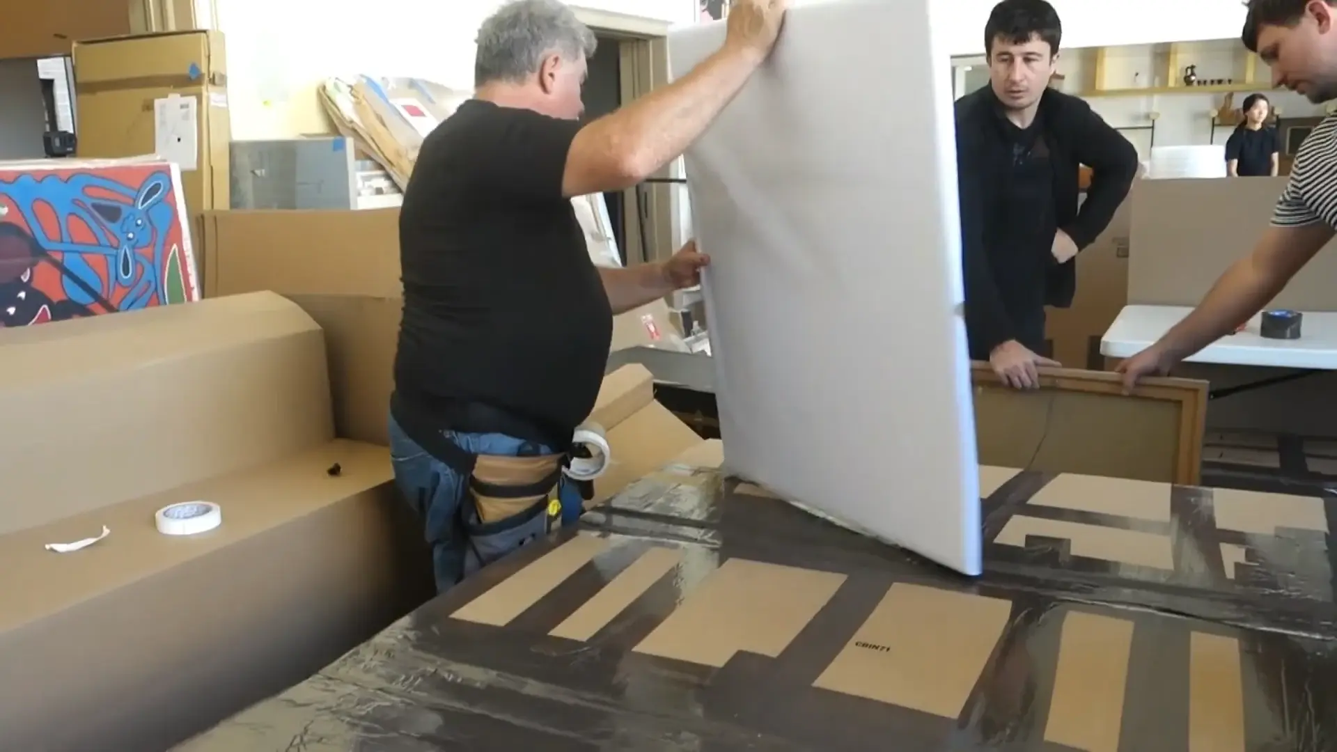 professional artwork packing before transport